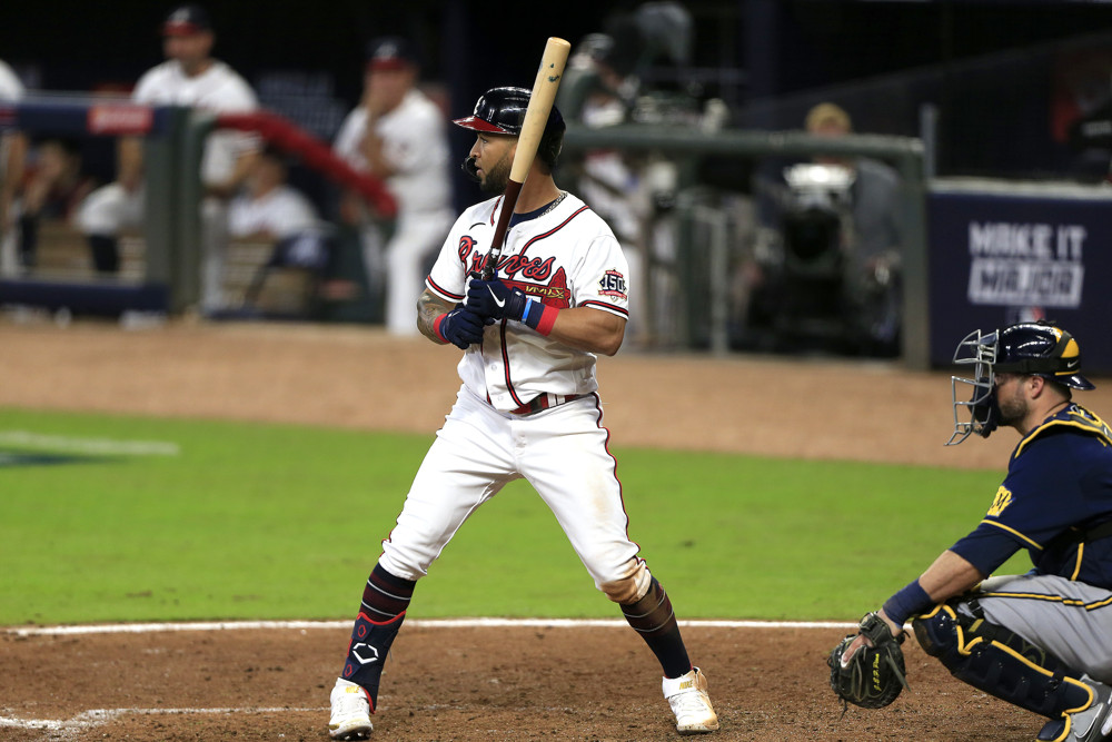 Eddie Rosario Cracked Bat - Foul Ball - April 9, 2022